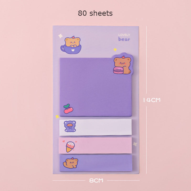 Cartoon Sticky Notes Stickers Notepad Memo Book Stationery