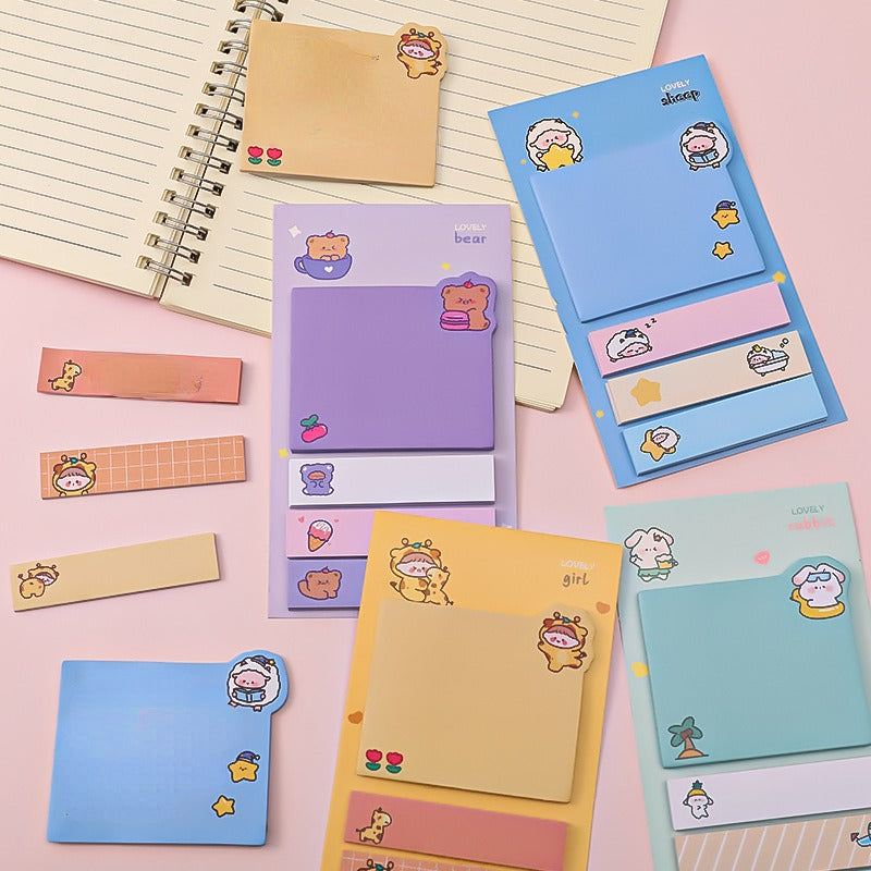 Cartoon Sticky Notes Stickers Notepad Memo Book Stationery