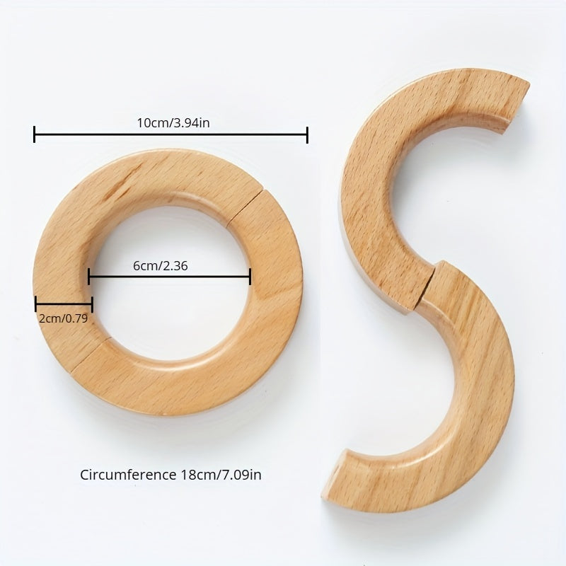 Wooden Curtain Tieback Magnetic Buckle Rotatable Holdback