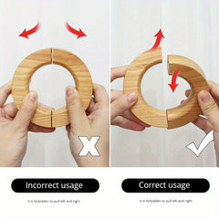Wooden Curtain Tieback Magnetic Buckle Rotatable Holdback