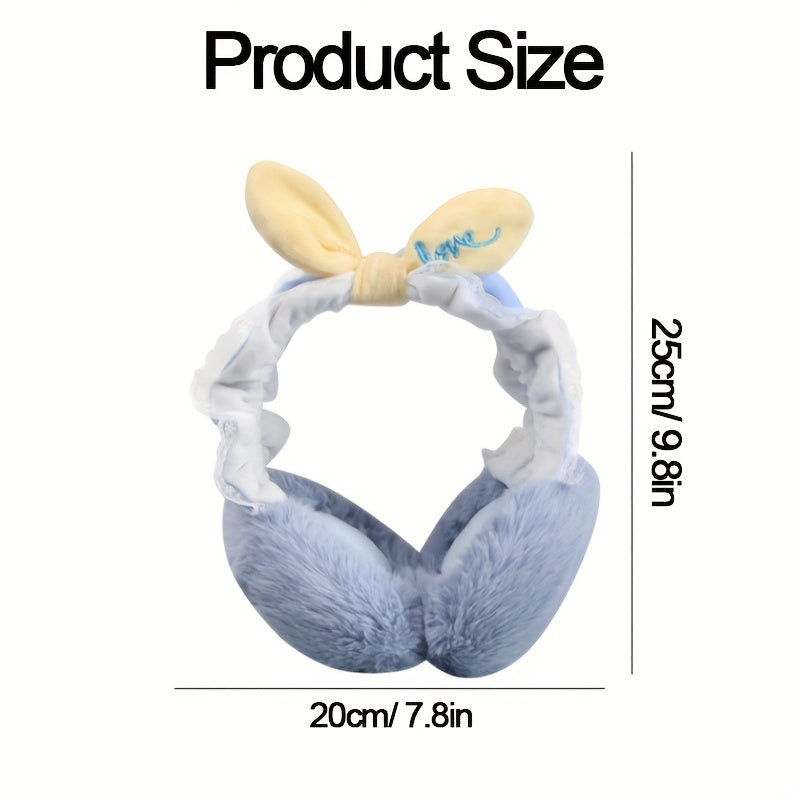 Women's Bowknot Lace Earmuffs Soft Pastel Yellow Bow