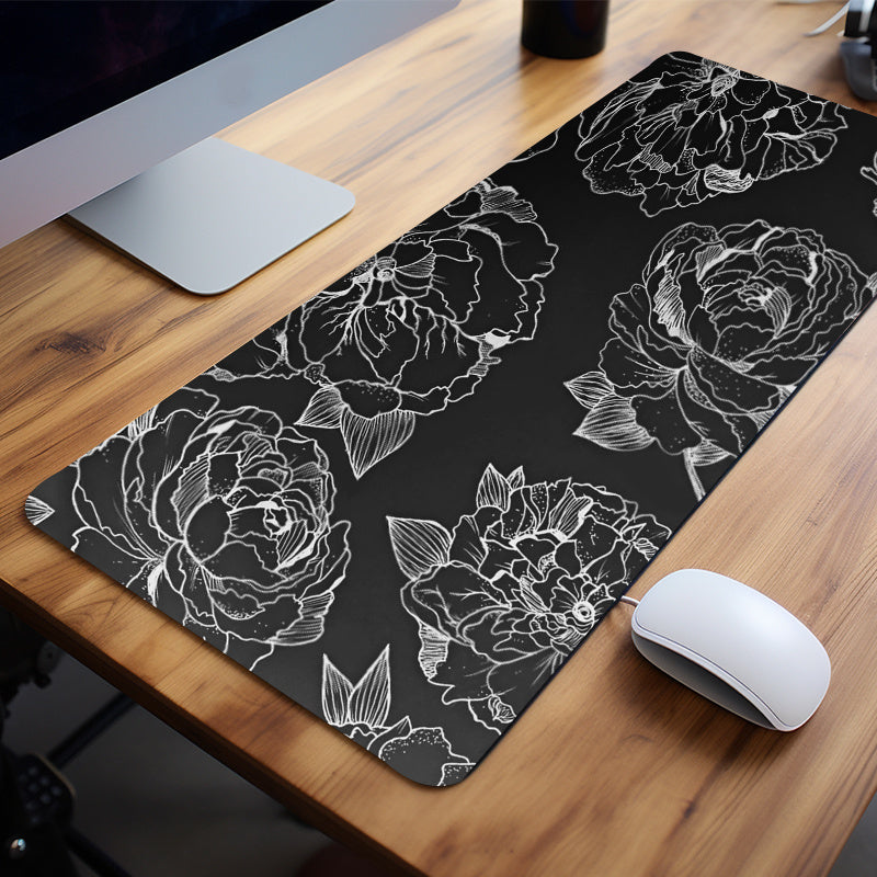 Flower Mouse Pad & Line Mouse Pad Non-slip Waterproof Office Game Mat