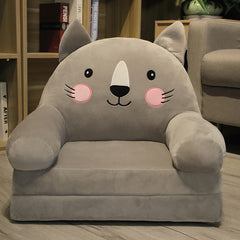Kids' Folding Sofa Stool Plush Reclining Seat