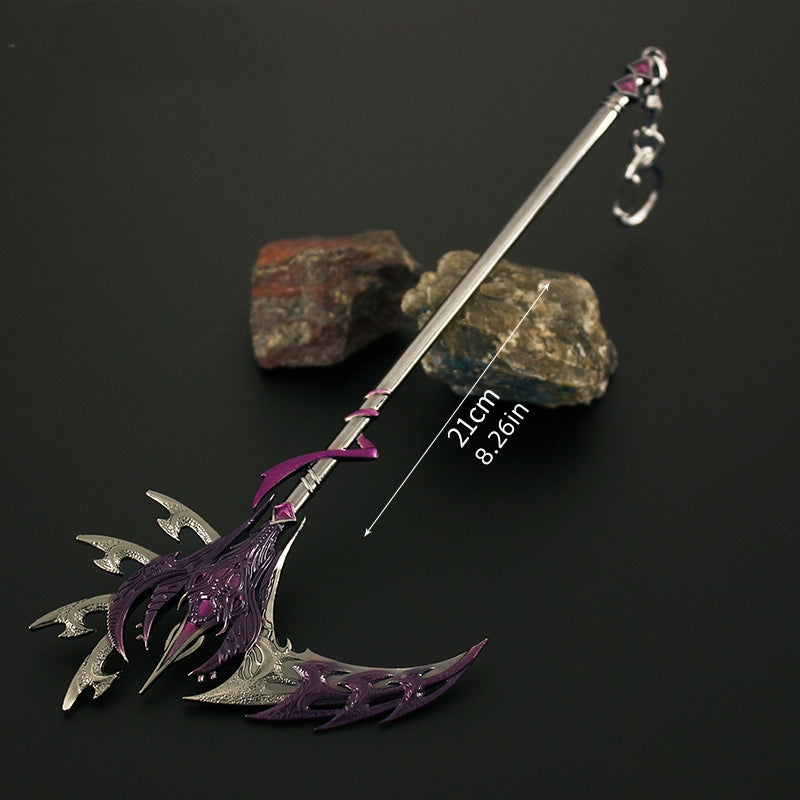 Magic Sickle Model Metal Keychain Bag Backpack Car Key Pendant Gift