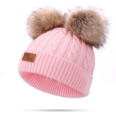 Winter Baby Knitted Hat Warm Wool Windproof Beanie