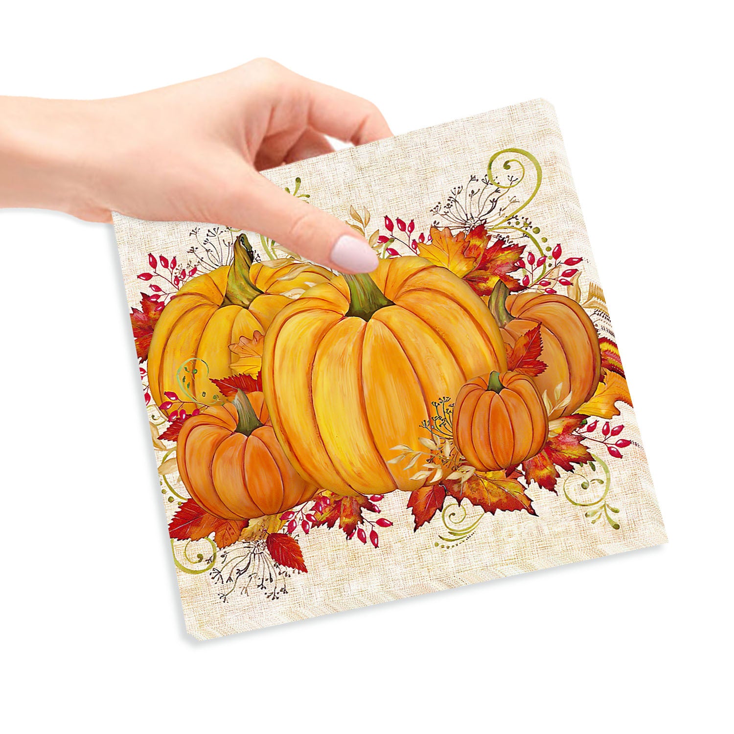 Autumn Thanksgiving Pumpkin Maple Leaf Party Tissue Napkin Set
