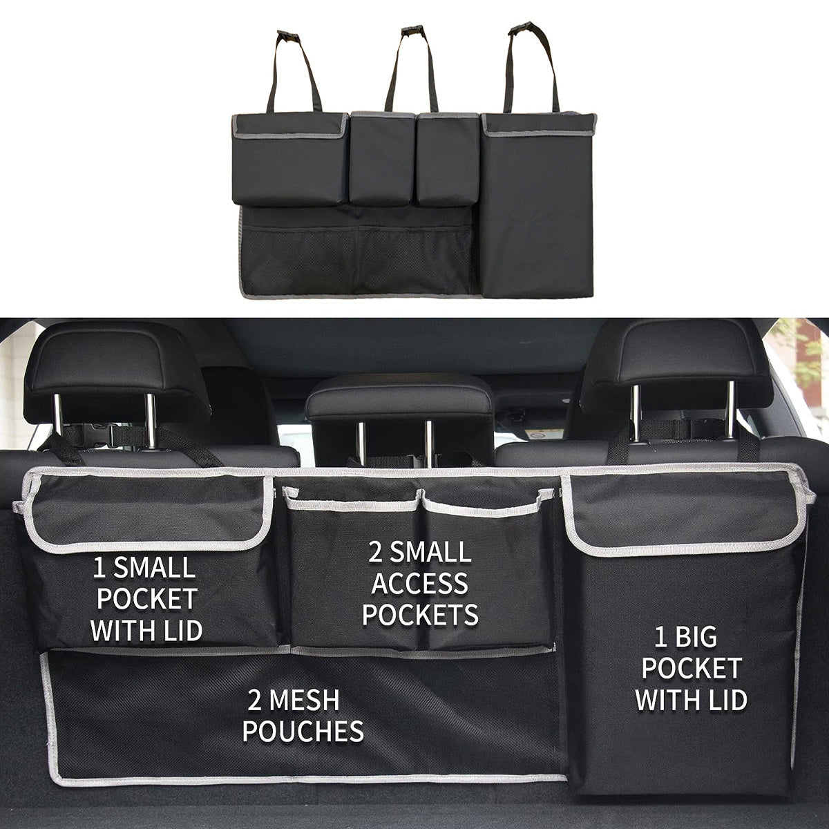 Car Seat Back Storage Bag Large Capacity Organizer Space Saving