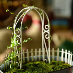 Iron Arch Rustic Garden Gate Dollhouse Bonsai Decor Mini Ornament