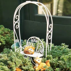 Iron Arch Rustic Garden Gate Dollhouse Bonsai Decor Mini Ornament