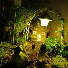 Iron Arch Rustic Garden Gate Dollhouse Bonsai Decor Mini Ornament