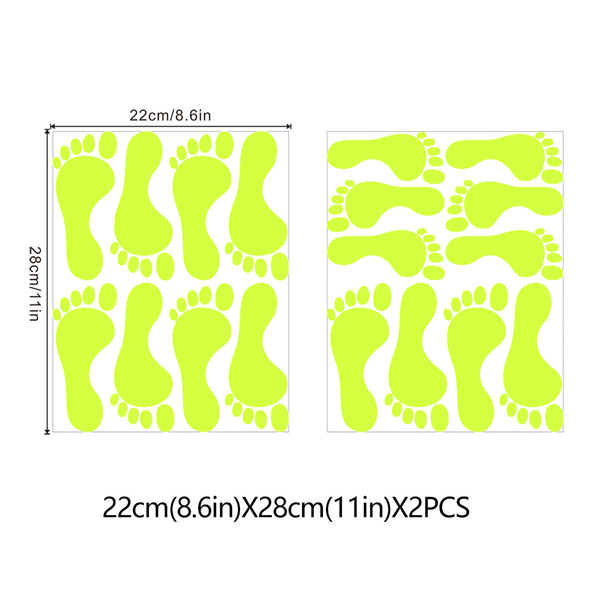 18pcs Glow In The Dark Footprint Stickers Luminous Funny Decor For Kids