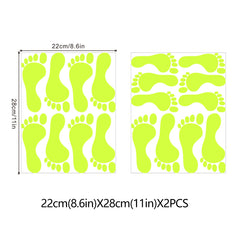 18pcs Glow In The Dark Footprint Stickers Luminous Funny Decor For Kids