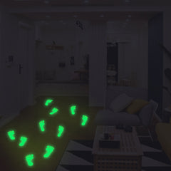 18pcs Glow In The Dark Footprint Stickers Luminous Funny Decor For Kids