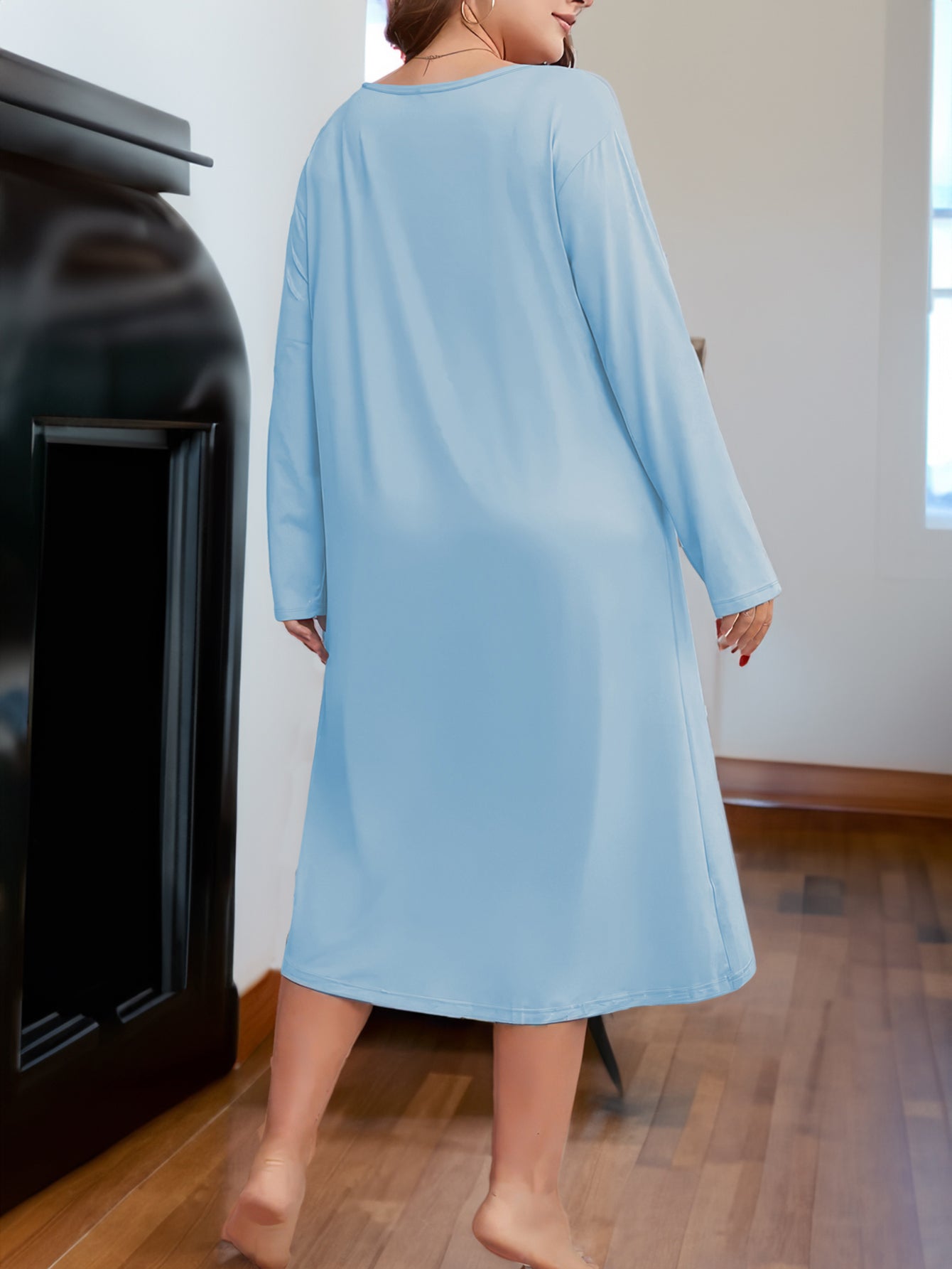  Pumpkin & Letter Print Long Sleeve Tee Dress