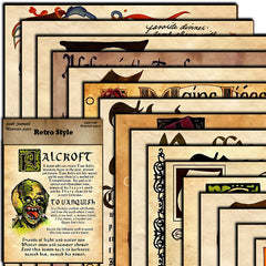 16pcs Large Size Retro Magical Spell Paper for DIY Gift Backgrounds