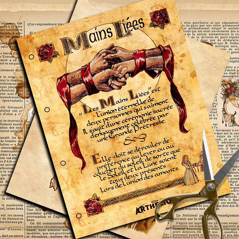 16pcs Large Size Retro Magical Spell Paper for DIY Gift Backgrounds
