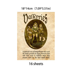 16pcs Large Size Retro Magical Spell Paper for DIY Gift Backgrounds