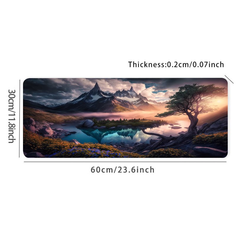 Large Snow Mountain Desk Mat Gaming Mouse Pad Non Slip