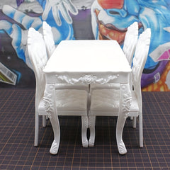 1:6 Doll House Kitchen Dining Table Chair Set