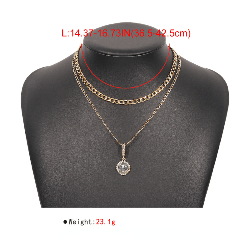 Double Layer Necklace Clavicle Chain Jewelry Gift Women