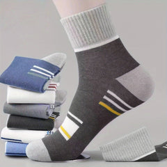 5 Pairs Men's Cotton Athletic Ankle Socks