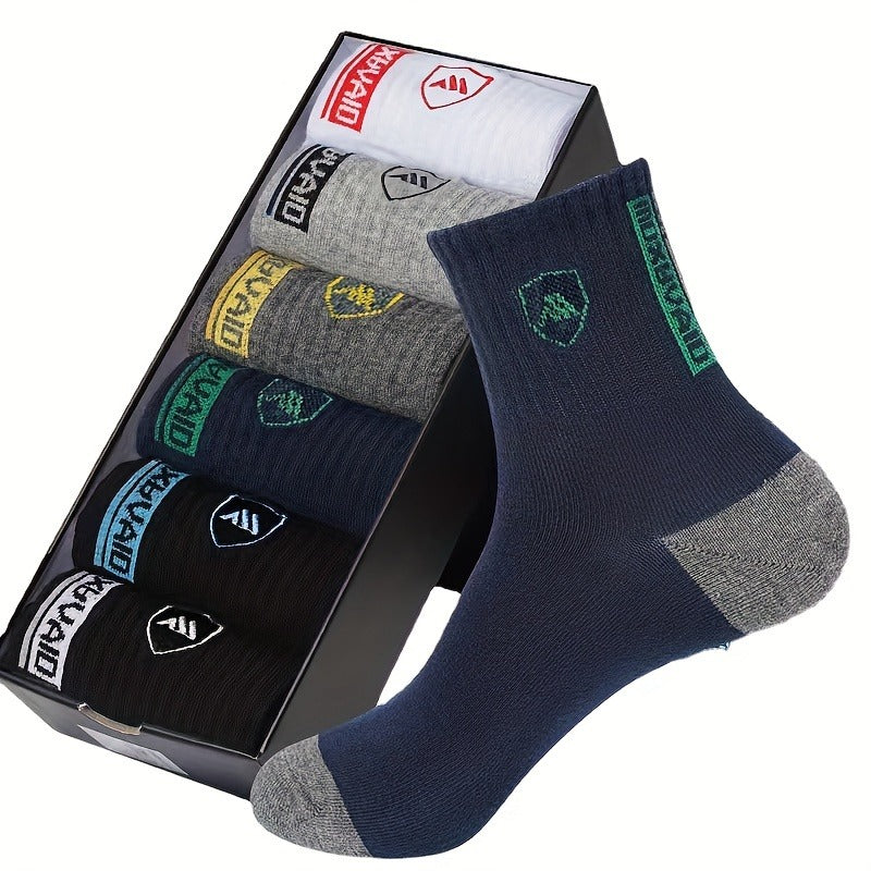 5 Pairs Men's Cotton Athletic Ankle Socks