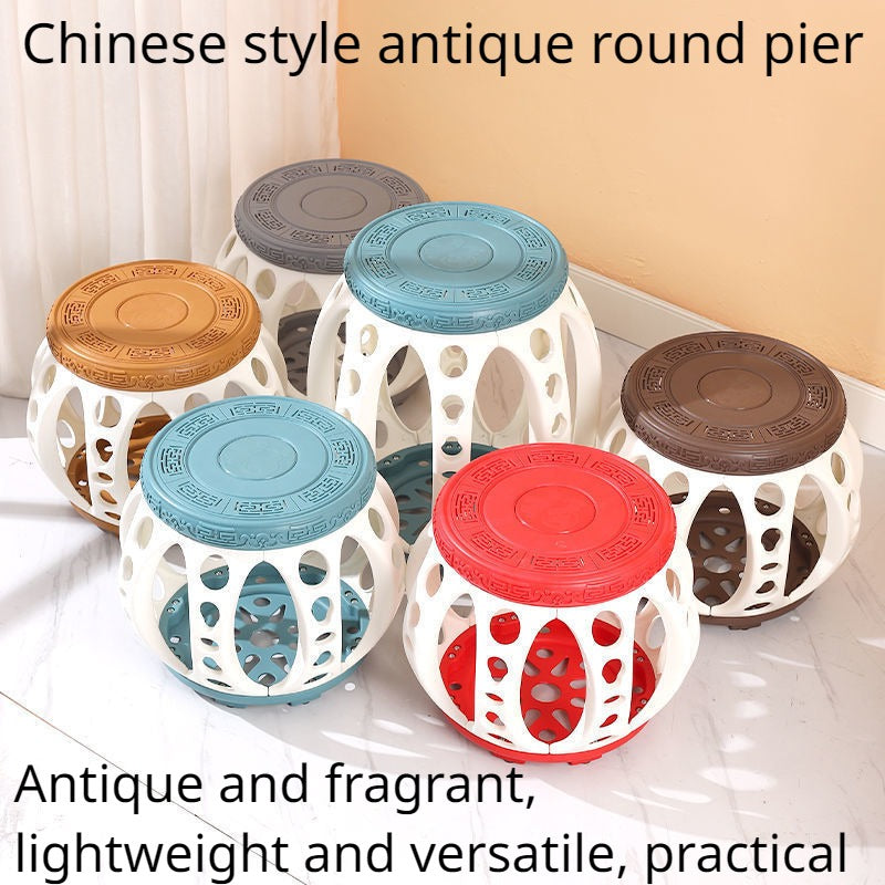 Antique Round Ceramic Garden Stool Decorative Side Table