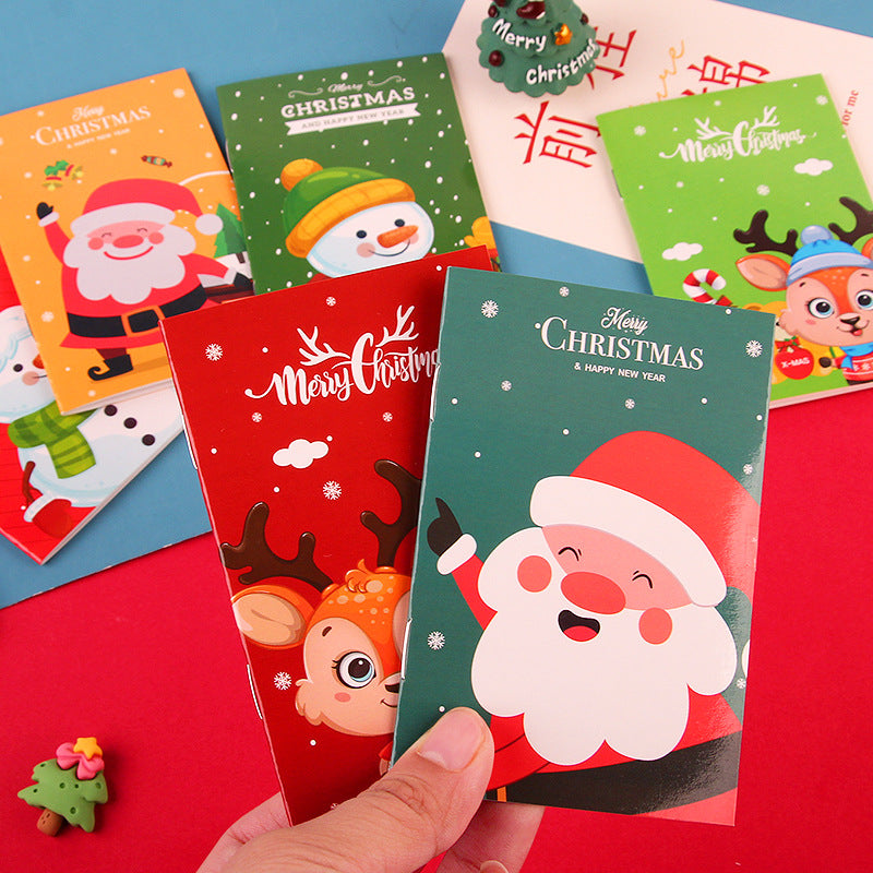 1pc 16 Sheet Pocket Notepad Cute Cartoon Design Small Christmas Gift