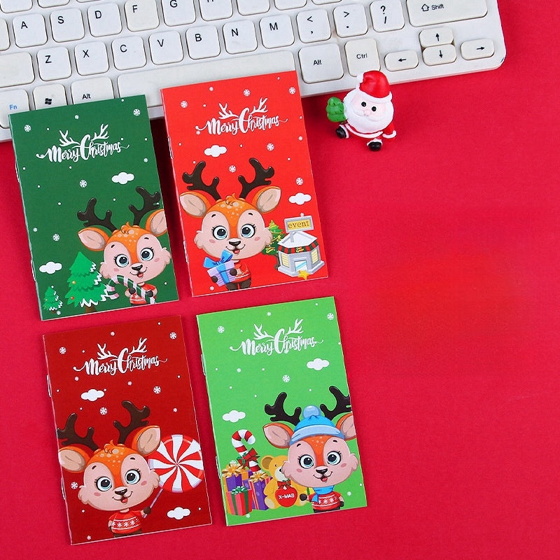 1pc 16 Sheet Pocket Notepad Cute Cartoon Design Small Christmas Gift