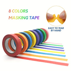 8pcs Rainbow Painter's Tape Roll Kids DIY Crafts Supplies