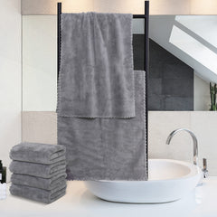 5pcs Microfiber Hand Towels Set 34x8inch Highly Absorbent Towels