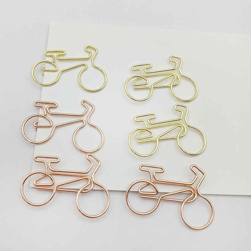 20pcs Metal Paper Clips Bicycle Bookmarks Office School Mix Colors