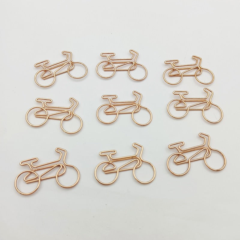 20pcs Metal Paper Clips Bicycle Bookmarks Office School Mix Colors