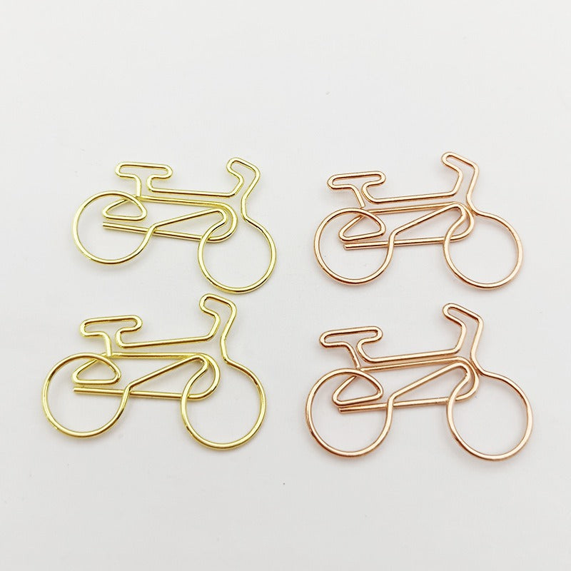 20pcs Metal Paper Clips Bicycle Bookmarks Office School Mix Colors