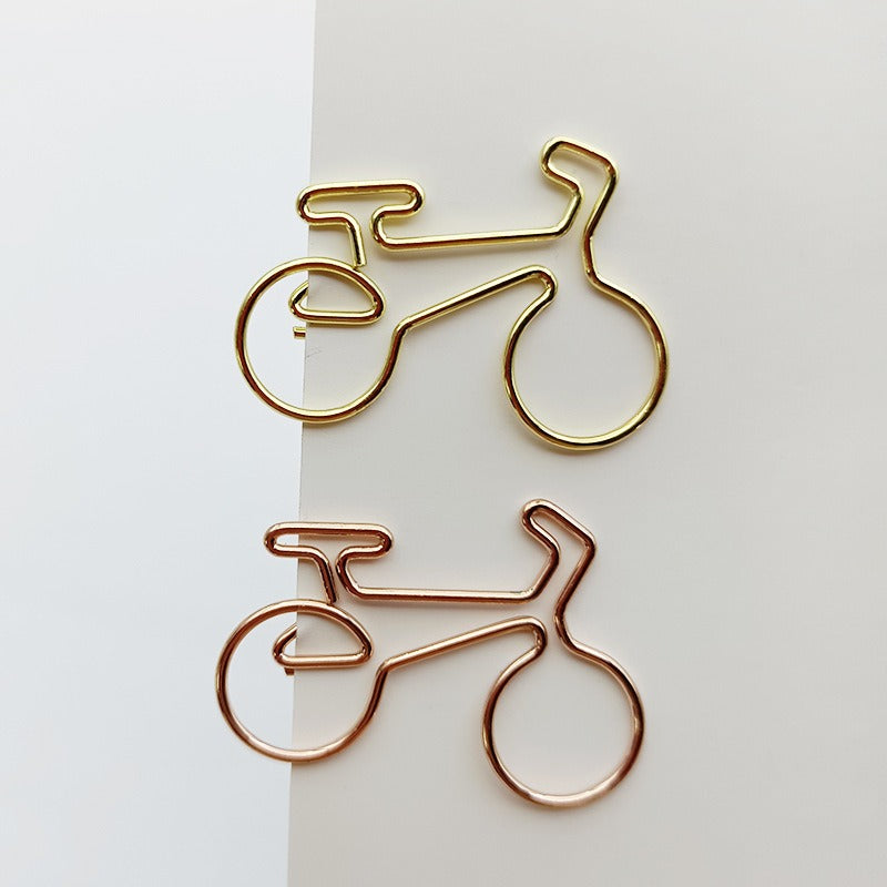 20pcs Metal Paper Clips Bicycle Bookmarks Office School Mix Colors