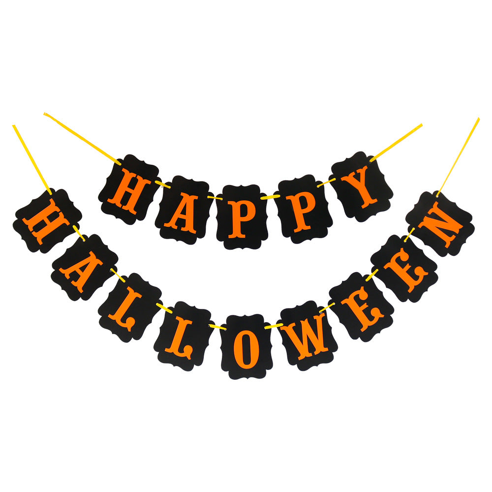Halloween Banner Bat Witch Triangle Flag Spider Ball Pumpkin Decoration