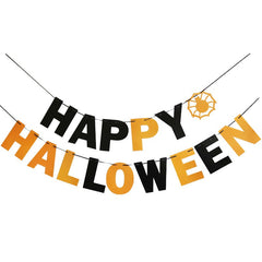 Halloween Banner Bat Witch Triangle Flag Spider Ball Pumpkin Decoration