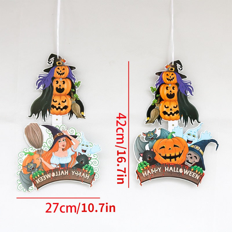 Halloween Banner Bat Witch Triangle Flag Spider Ball Pumpkin Decoration