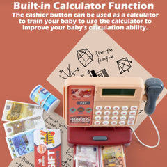 Kids Cash Register Pretend Play Toy with Scanner and Credit Card
