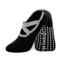 Women's Non Slip Yoga Socks with Cross Strap Grips