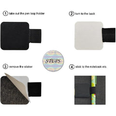 10pcs Pen Loop Holder Self Adhesive Stainless Steel Pen Holder