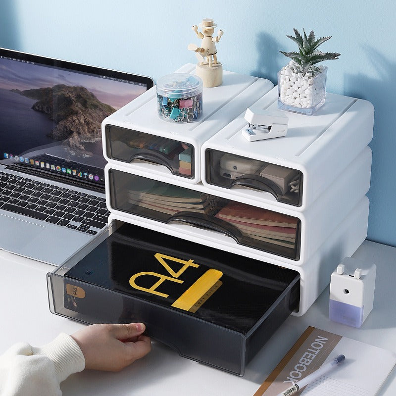 2pcs Drawer Desktop Organizer Box Cosmetics Stationery Storage