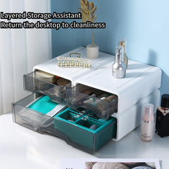2pcs Drawer Desktop Organizer Box Cosmetics Stationery Storage