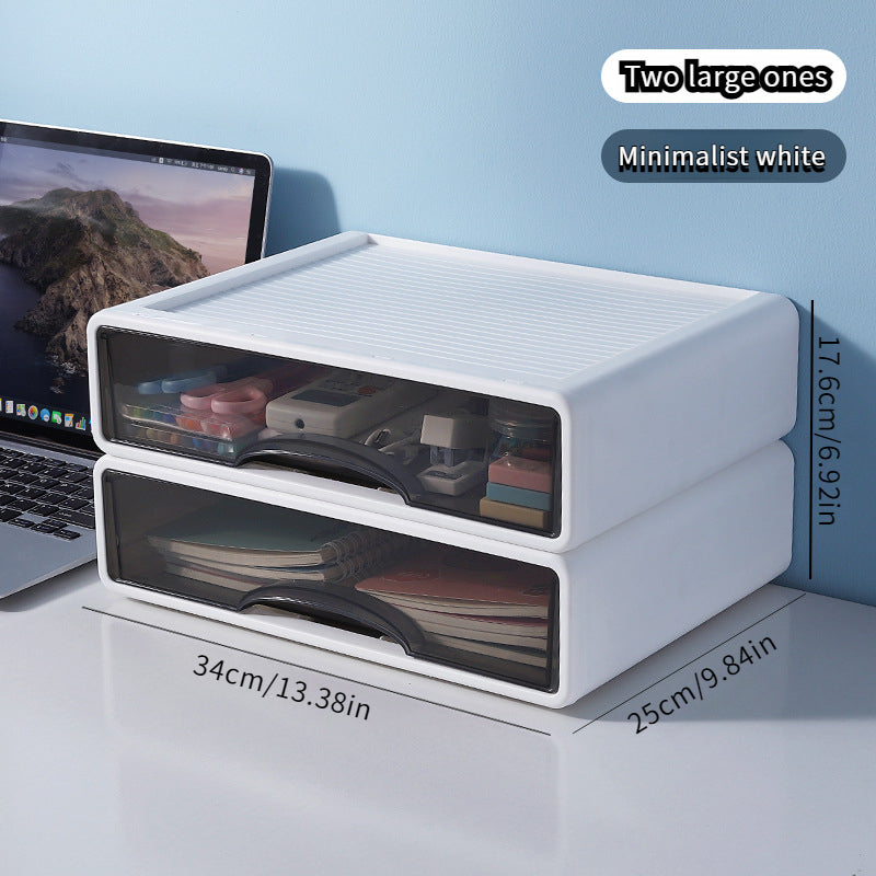2pcs Drawer Desktop Organizer Box Cosmetics Stationery Storage