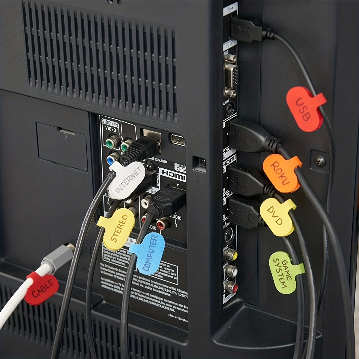 10pcs Reusable Cable Labels with Write on Label for Cable Management