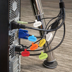 10pcs Reusable Cable Labels with Write on Label for Cable Management