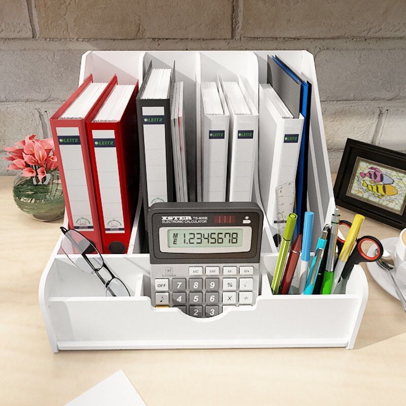 Desktop Storage Rack File Basket Bookend Office Supplies