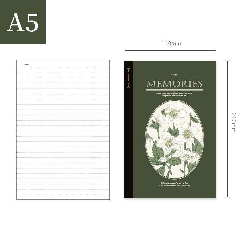 1pc Through Time Lightweight Notebook A5 Retro Literary Handwritten Notepad