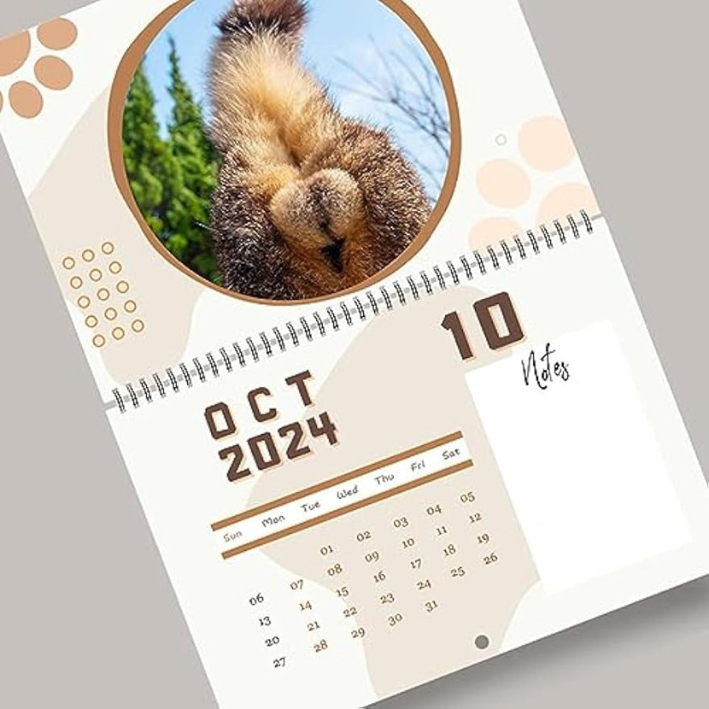 Funny Cat Butt Hole Calendar 12 Month With Memo Space