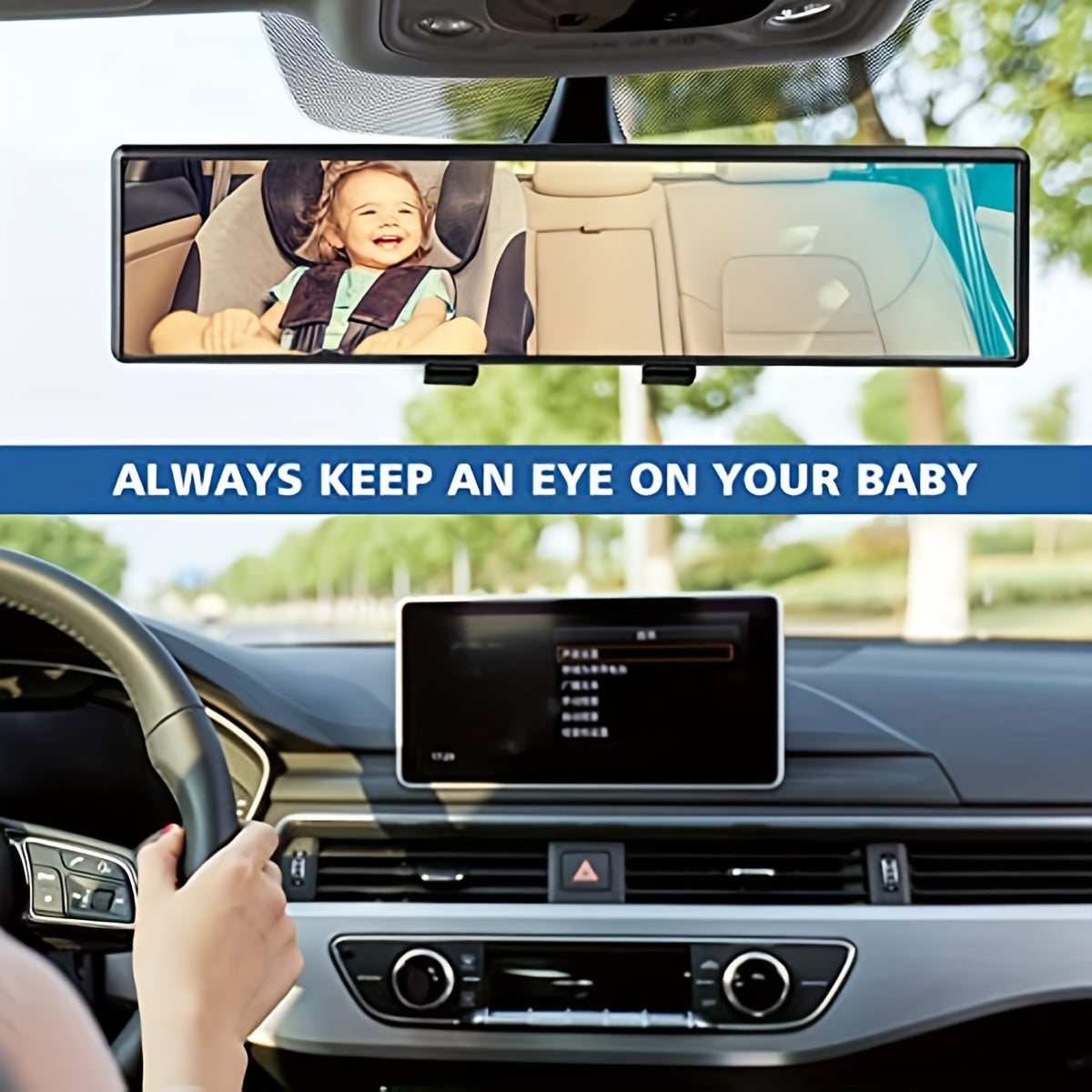 Curved Rear View Mirror Anti Fog Anti Glare Car Accessory
